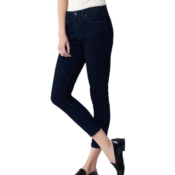 NWT Citizens of Humanity Rocket Crop Hi-Rise Skinny Jeans, Pinstr… - Picture 1 of 12